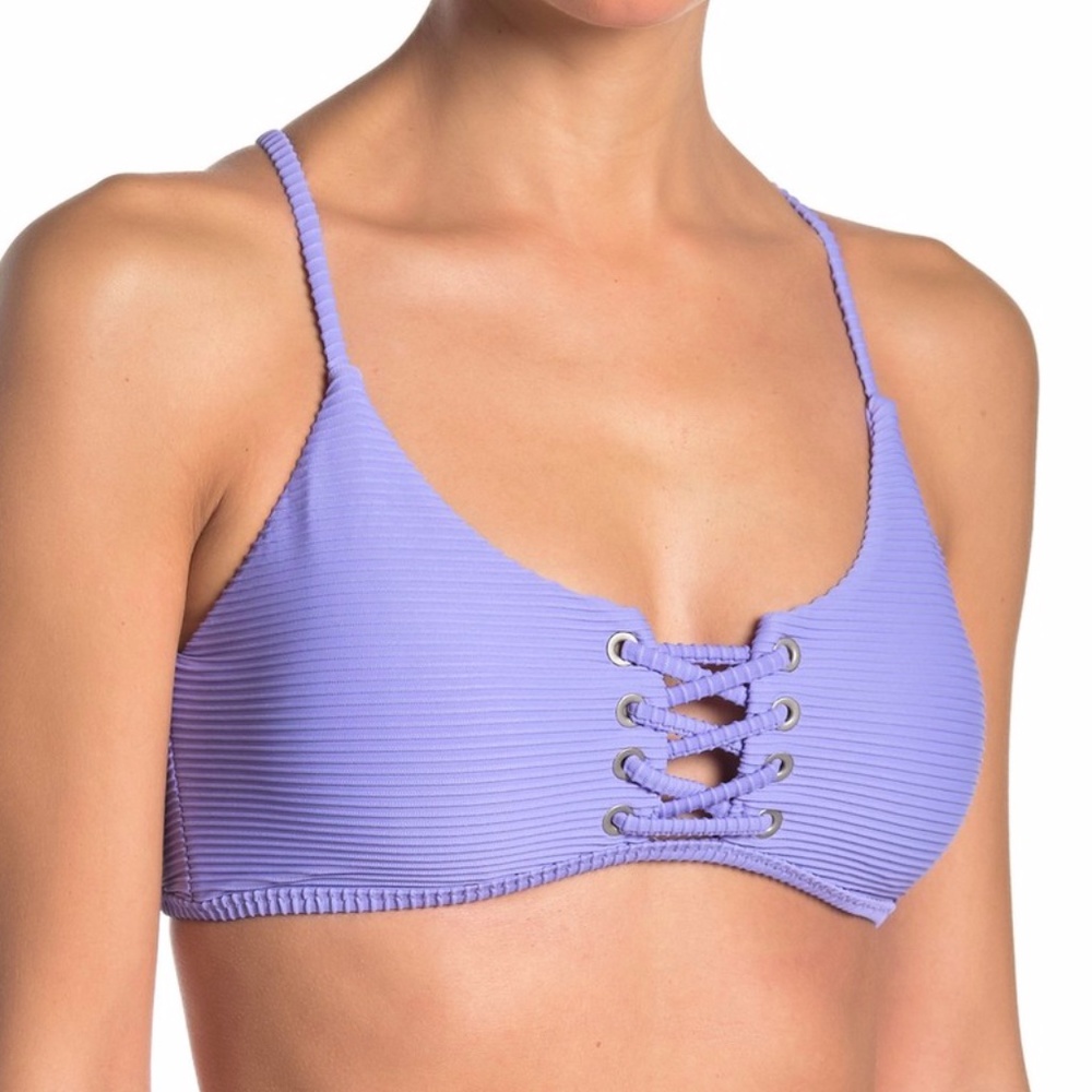 SOLD Textured Lattice Bandeau Bikini Top